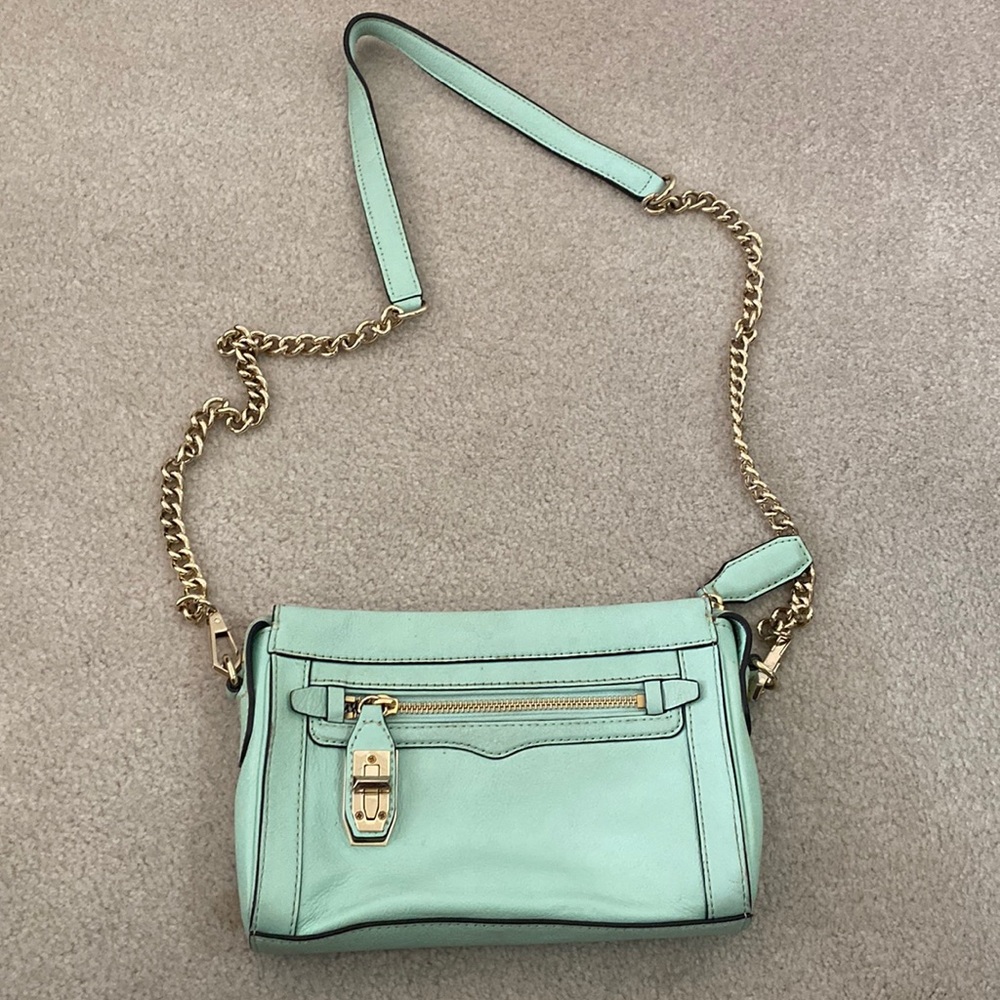 Used teal Rebecca Minkoff crossbody bag